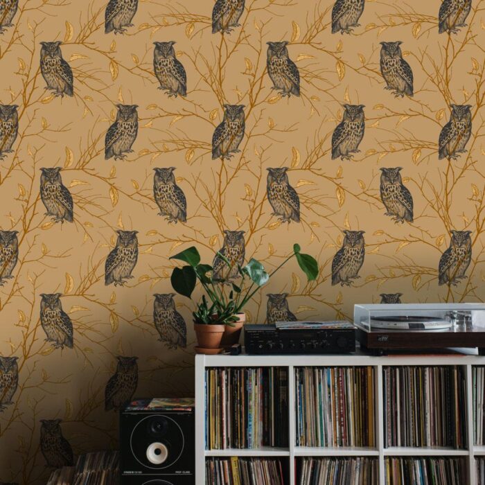 forest owls wallpaper