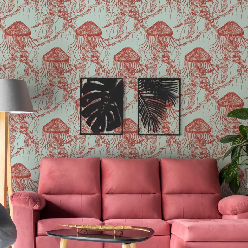 red jellyfish wallpaper