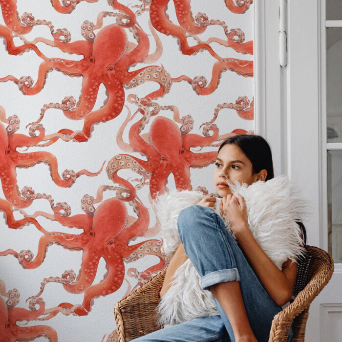 red octopus wallpaper
