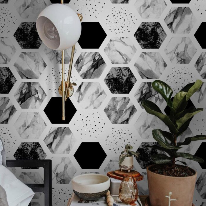 watercolor hexagons wallpaper 2