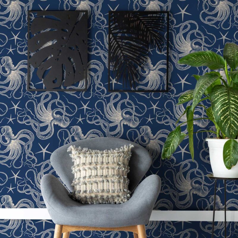 blue octopus wallpaper