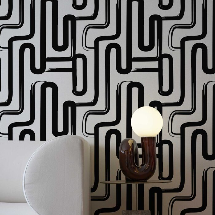 curved black lines wallpaper 3