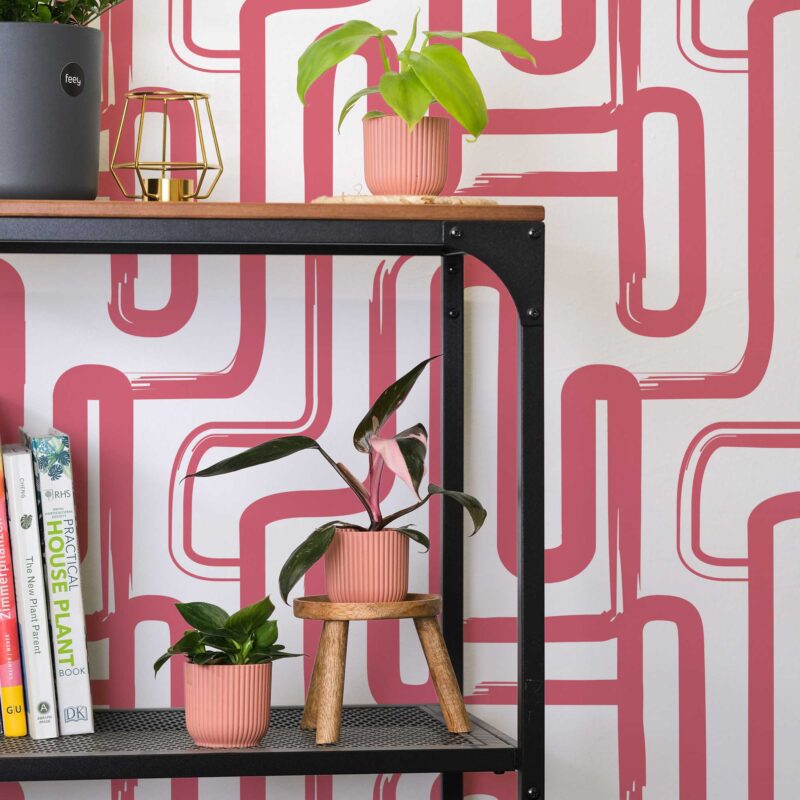 curved pink lines wallpaper 2