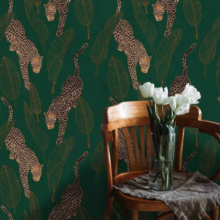 leopards in emerald wallpaper 2