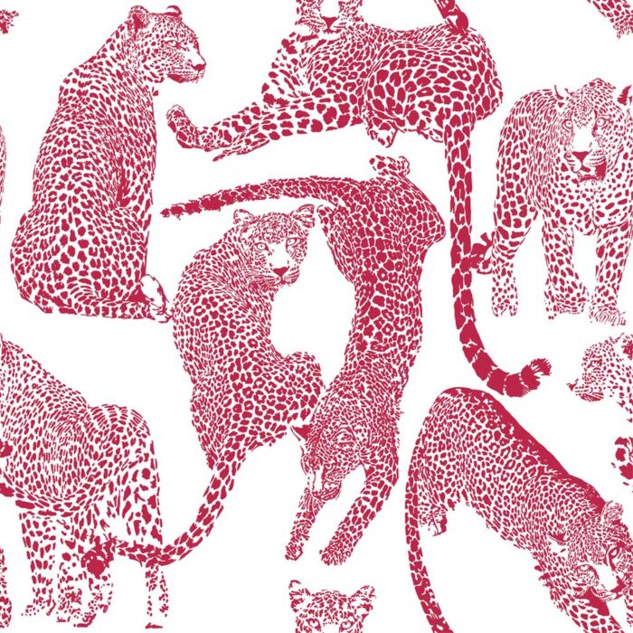 magenta leopards wallpaper