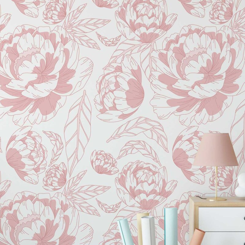 pink peonies wallpaper