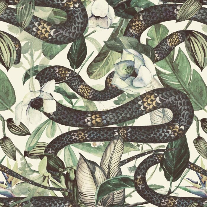snakes in foliage wallpaper